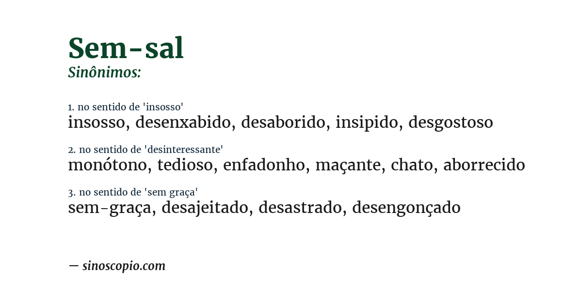 Sinônimo de sem-sal