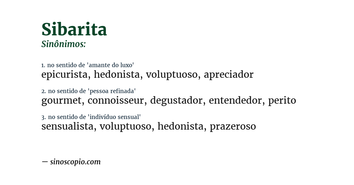 Sinônimo de sibarita
