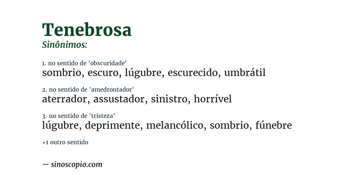 Sinônimo de tenebrosa