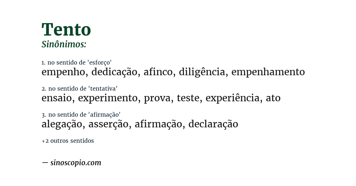 Sinônimo de tento