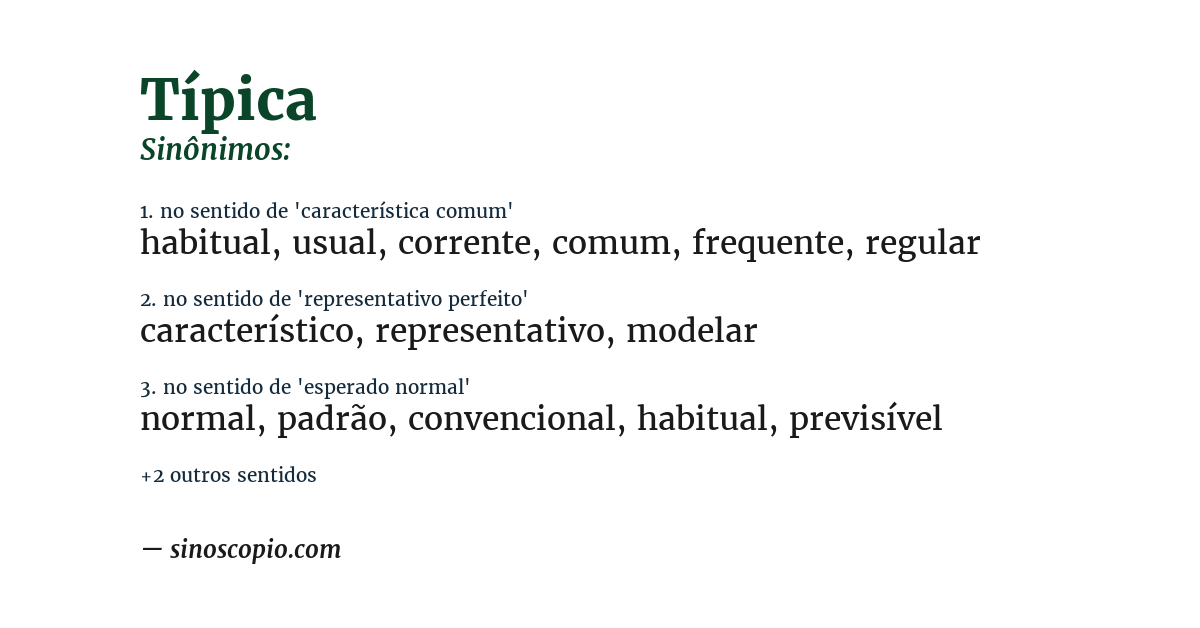 Sinônimo de típica