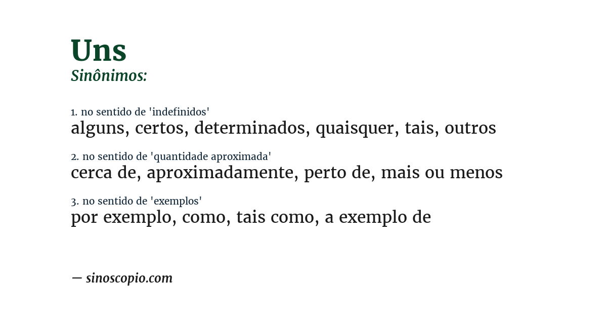 Sinônimo de uns