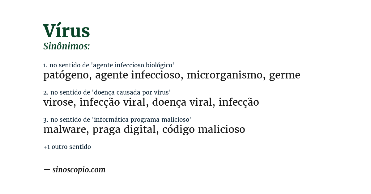 Sinônimo de vírus