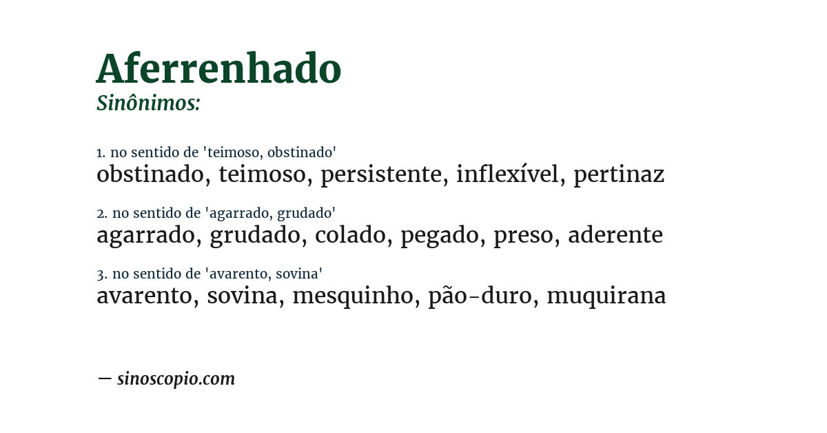 Sinônimo de aferrenhado