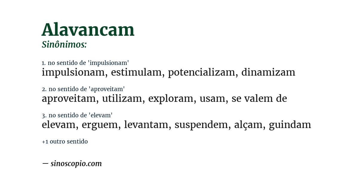 Sinônimo de alavancam