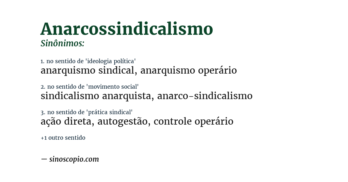 Sinônimo de anarcossindicalismo