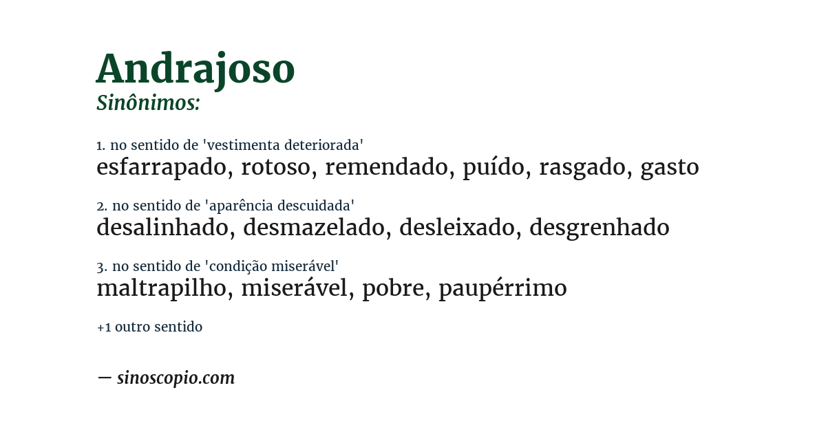 Sinônimo de andrajoso