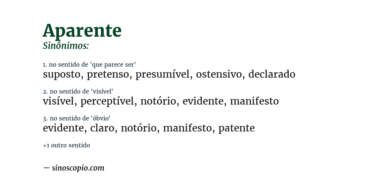 Sinônimo de aparente