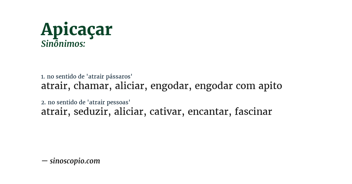 Sinônimo de apicaçar