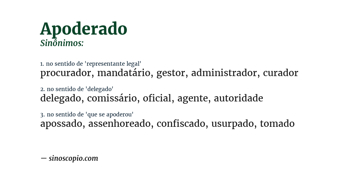 Sinônimo de apoderado