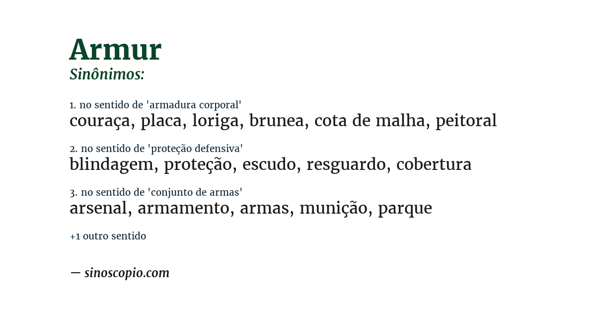 Sinônimo de armur