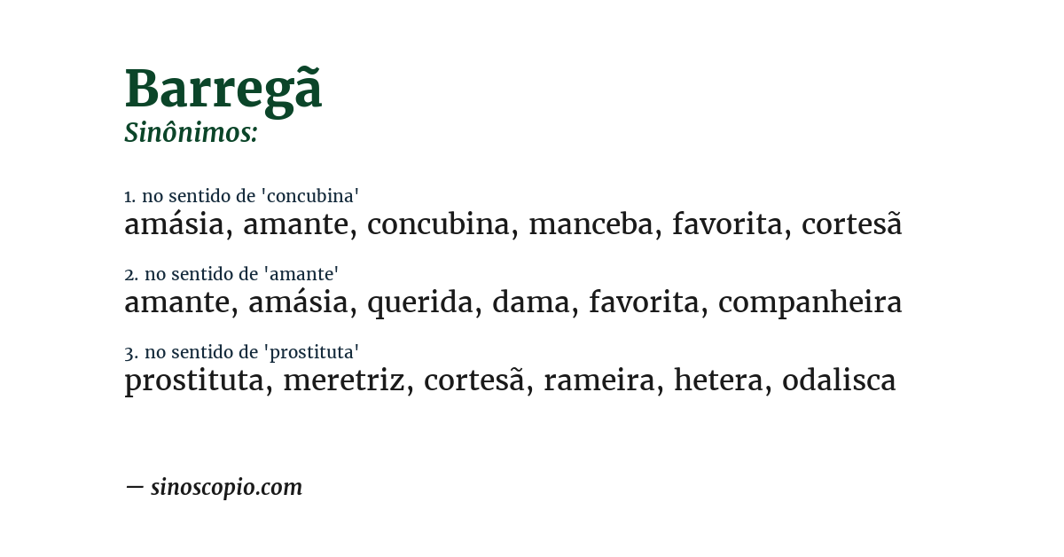 Sinônimo de barregã