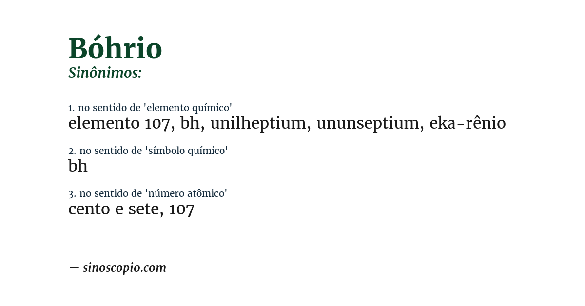 Sinônimo de bóhrio