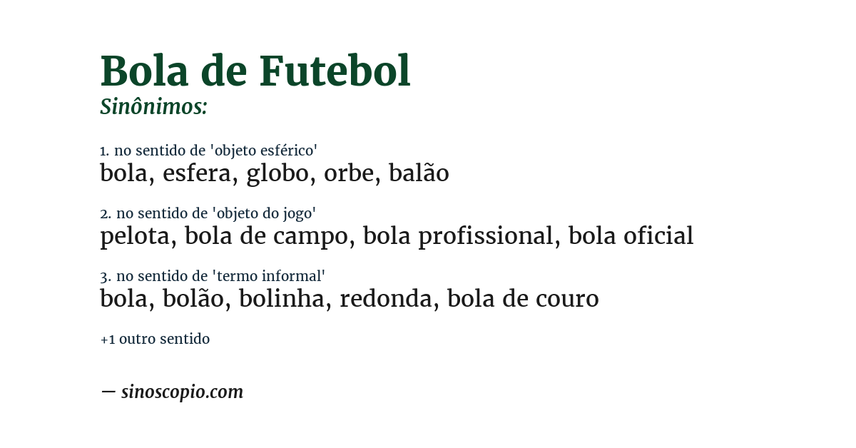 Sinônimo de bola de futebol