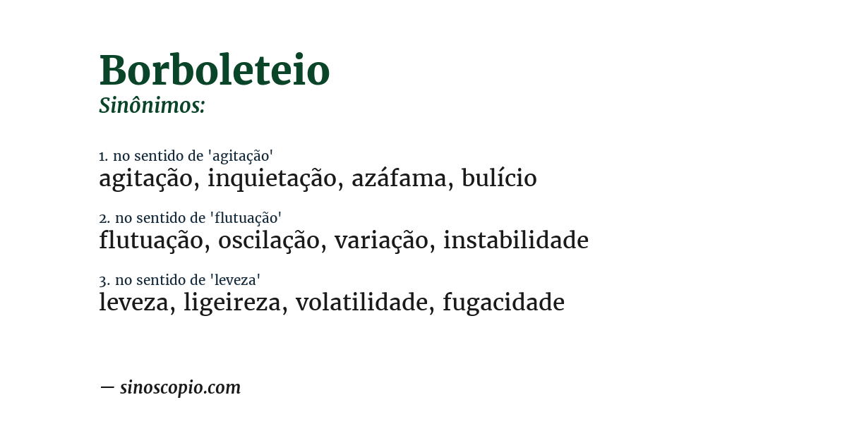 Sinônimo de borboleteio
