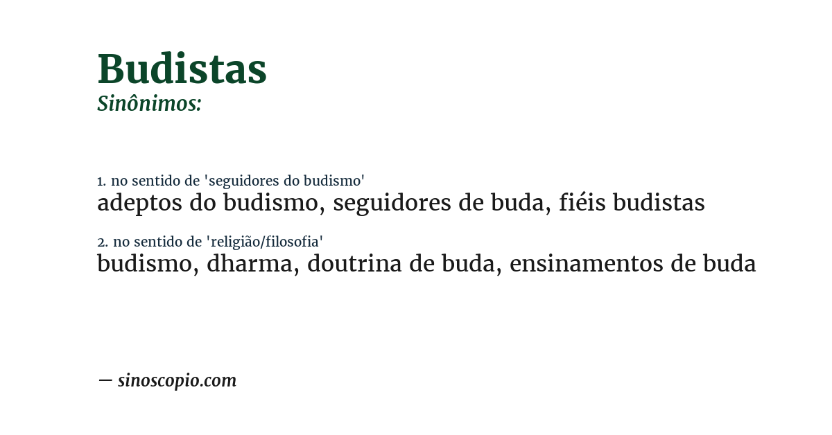 Sinônimo de budistas