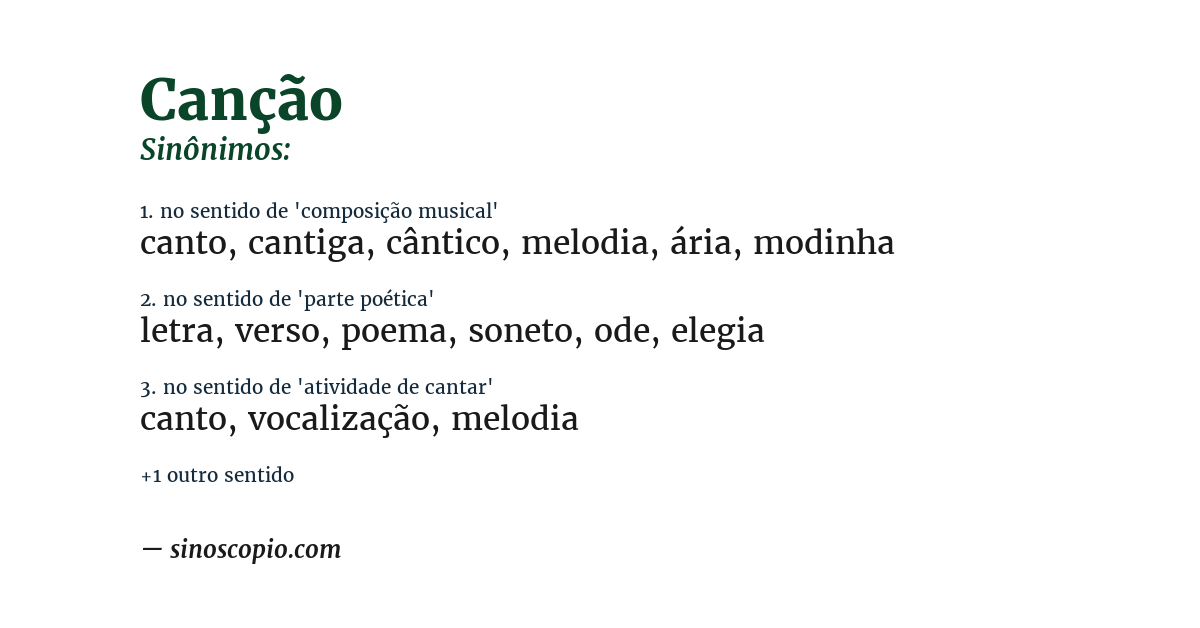 Sinônimo de canção
