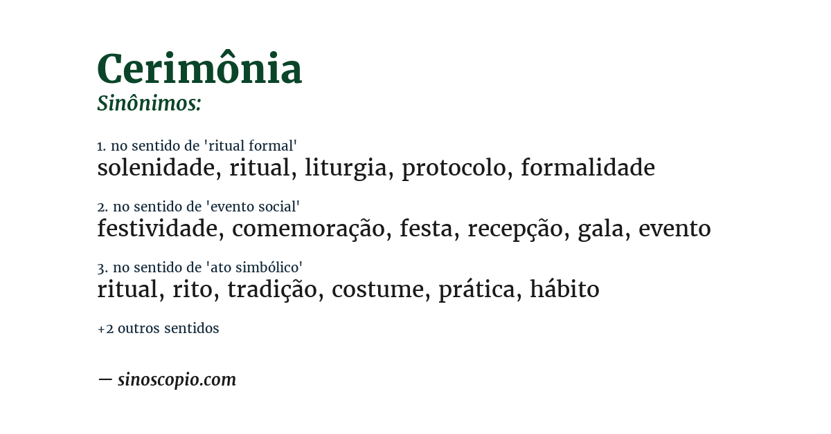 Sinônimo de cerimônia