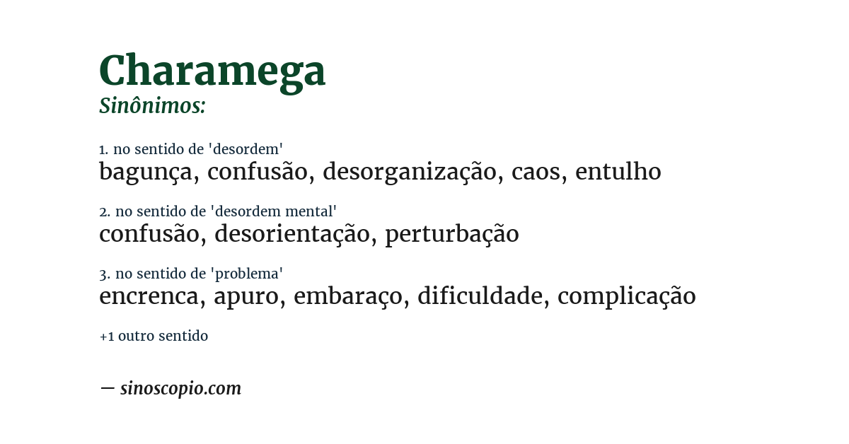 Sinônimo de charamega