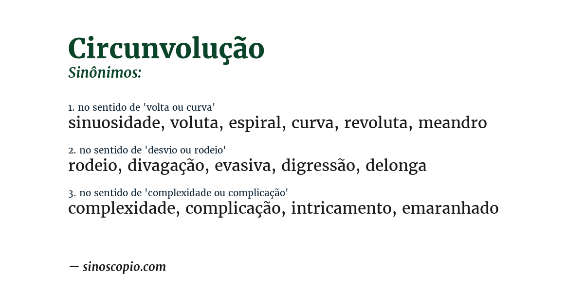 Sinônimo de circunvolução