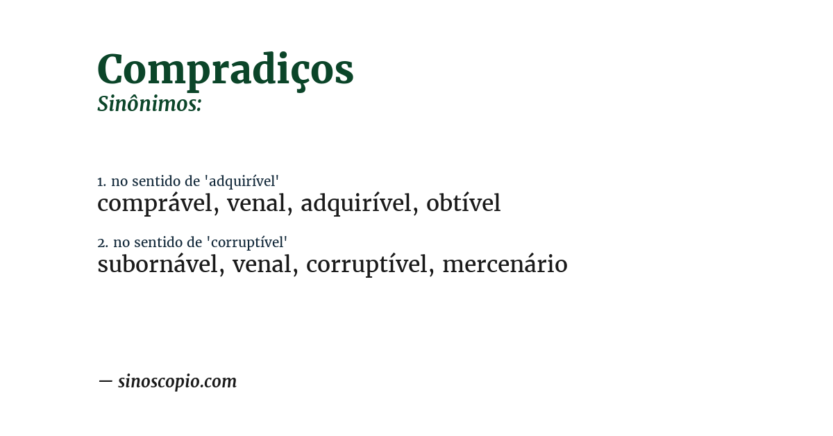 Sinônimo de compradiços