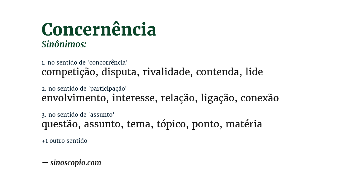 Sinônimo de concernência