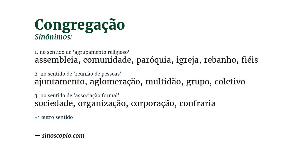 Sinônimo de congregação