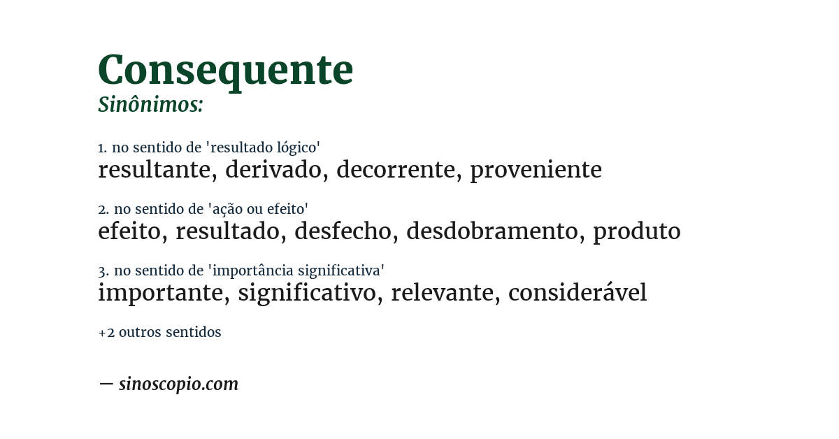 Sinônimo de consequente