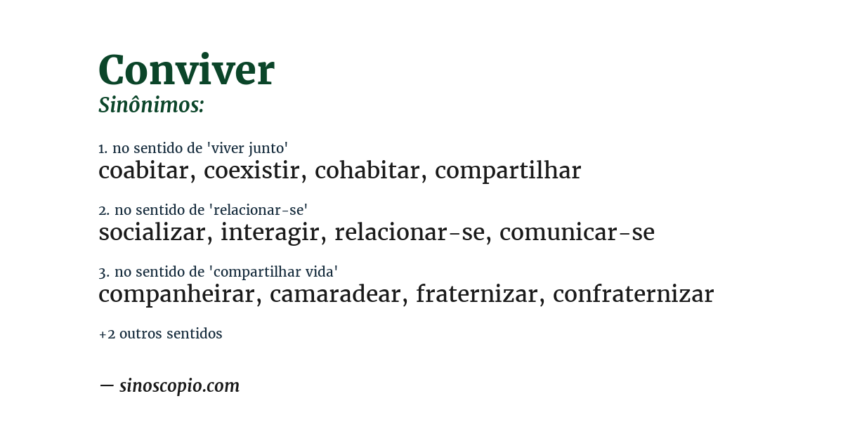 Sinônimo de conviver