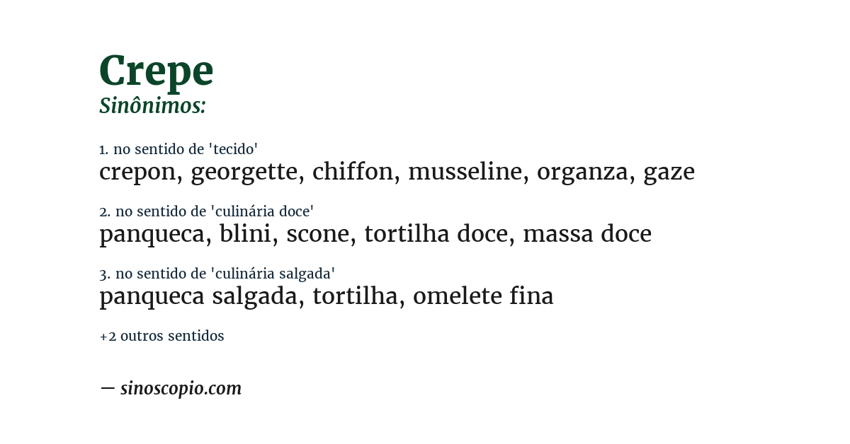 Sinônimo de crepe