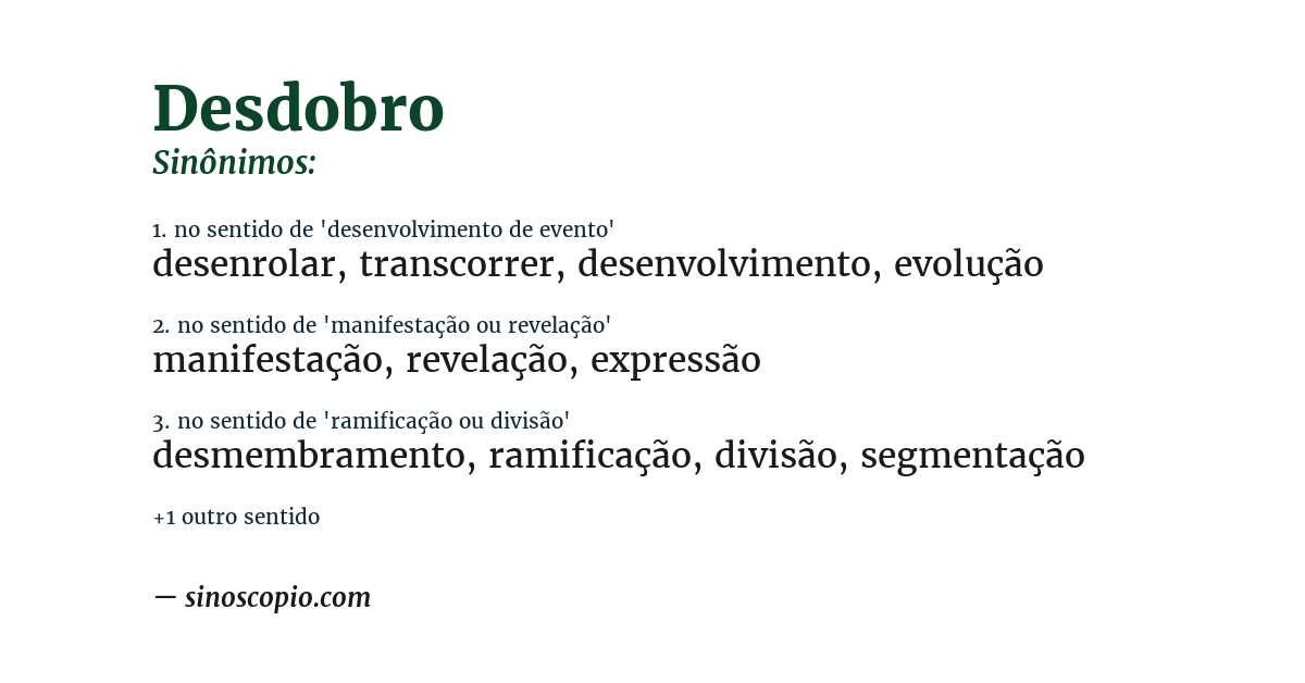 Sinônimo de desdobro