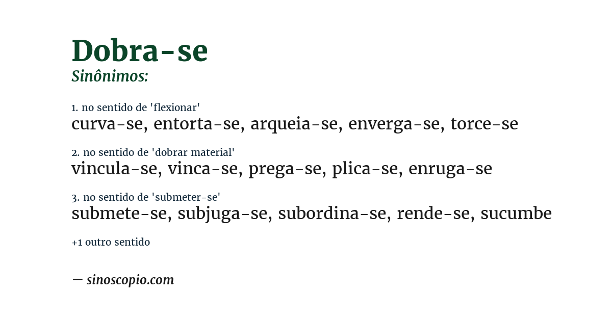 Sinônimo de dobra-se
