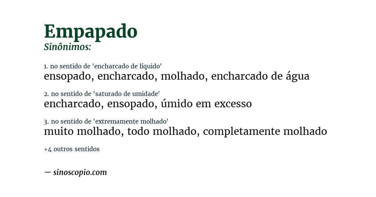 Sinônimo de empapado