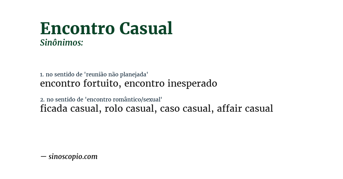 Sinônimo de encontro casual
