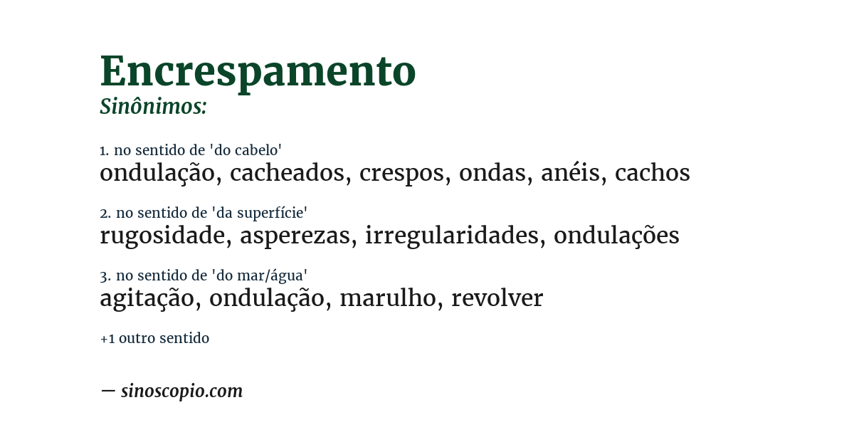 Sinônimo de encrespamento