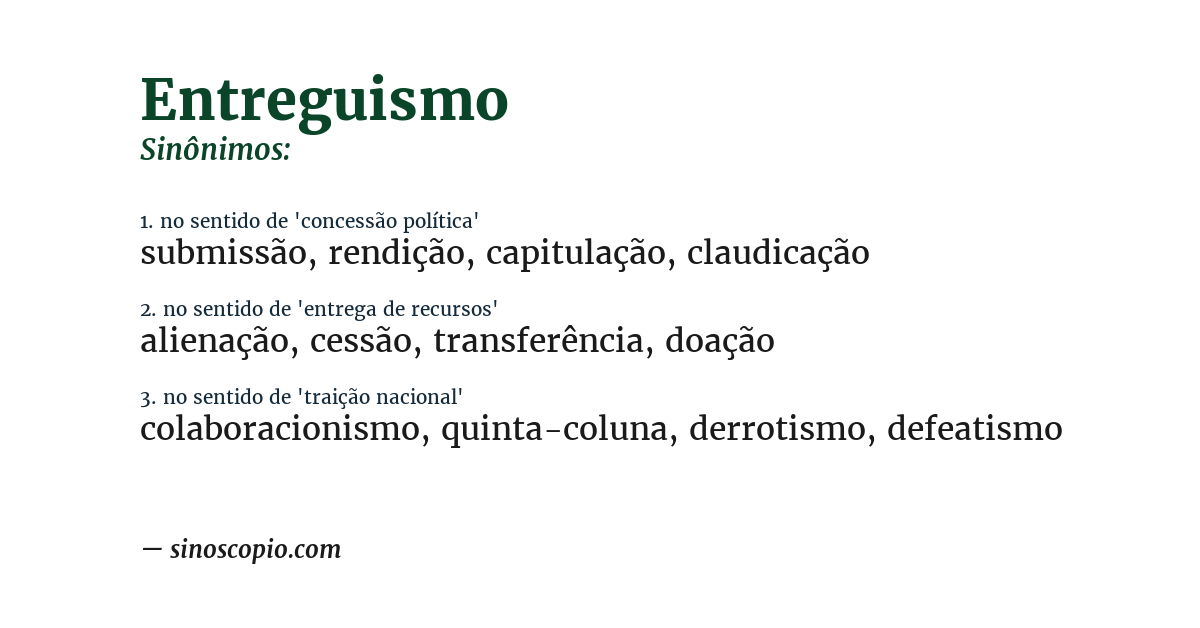 Sinônimo de entreguismo