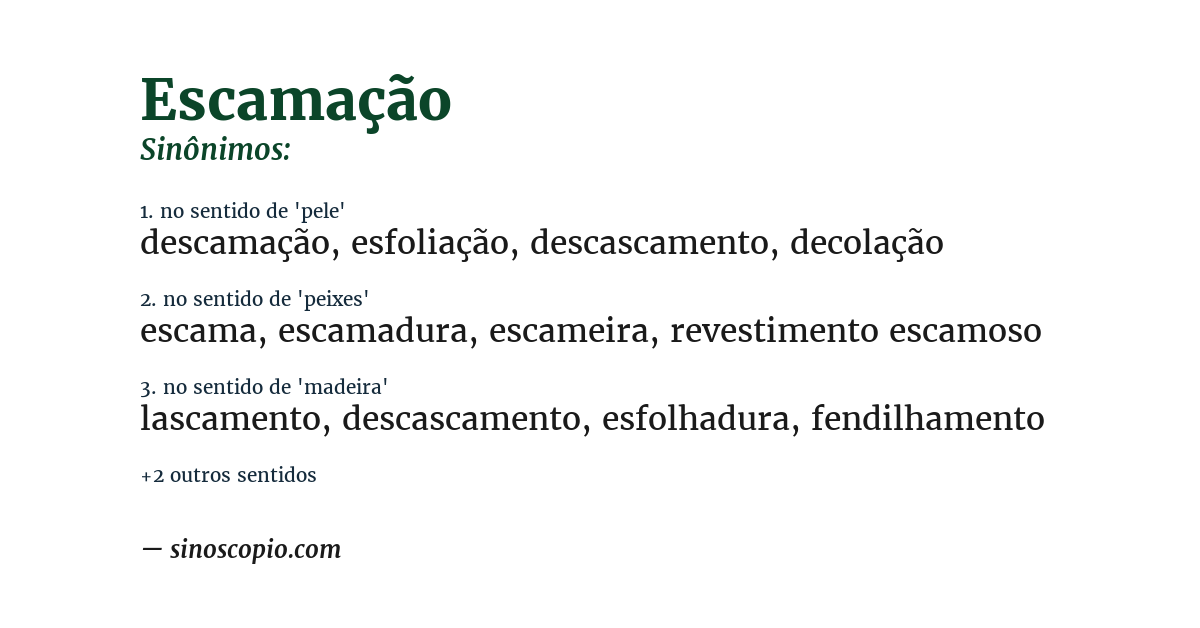 Sinônimo de escamação