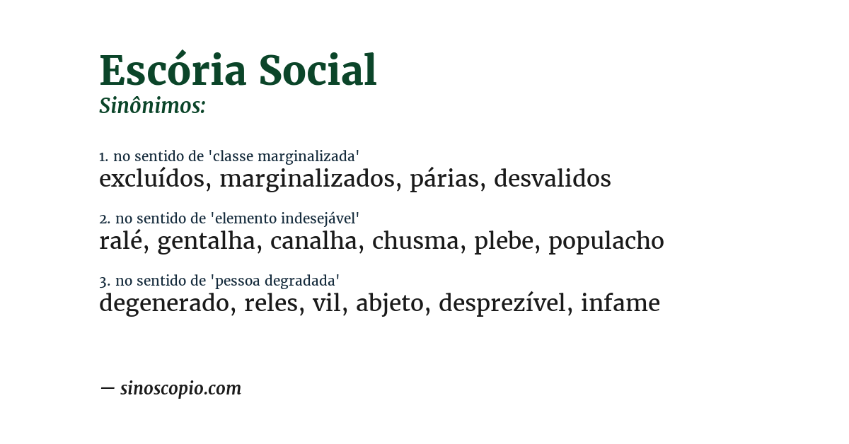 Sinônimo de escória social