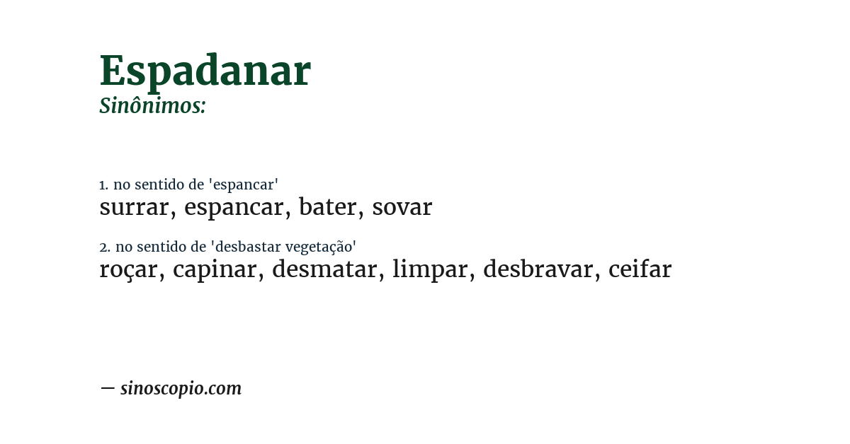 Sinônimo de espadanar
