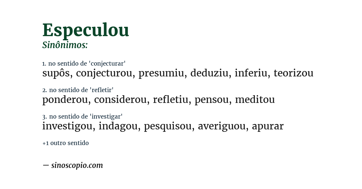 Sinônimo de especulou