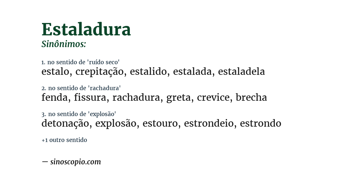 Sinônimo de estaladura