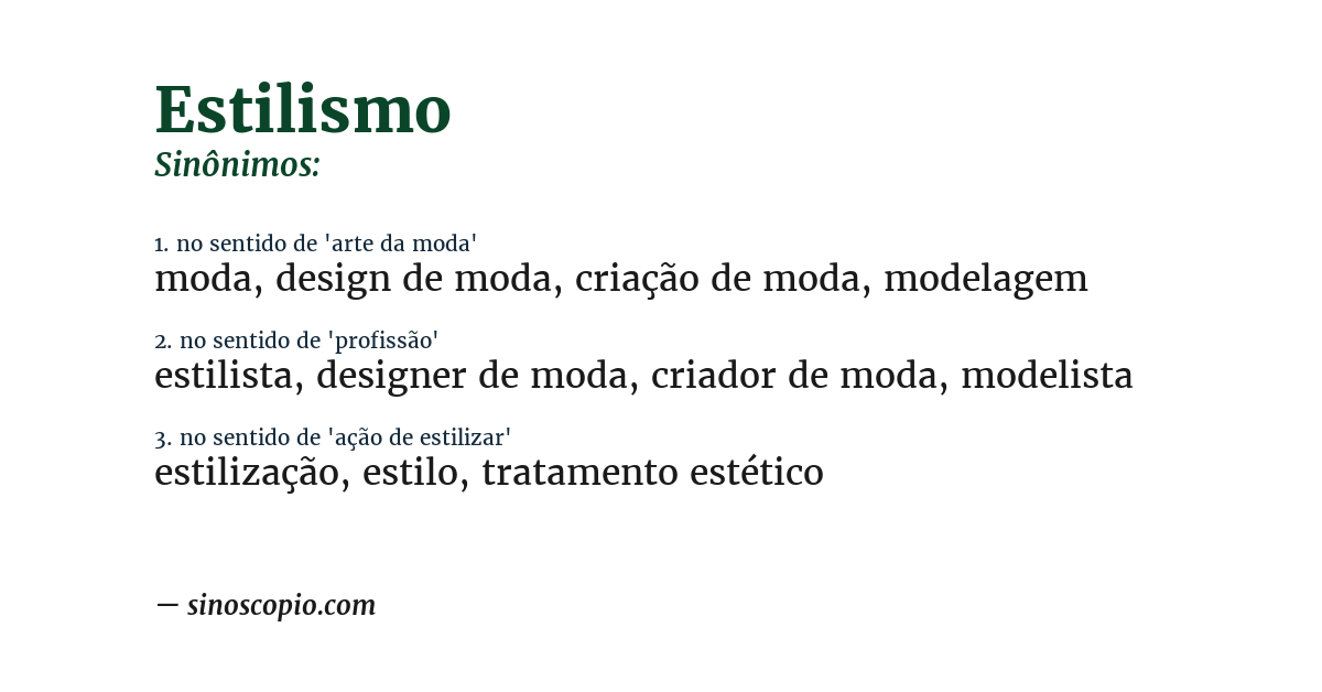 Sinônimo de estilismo