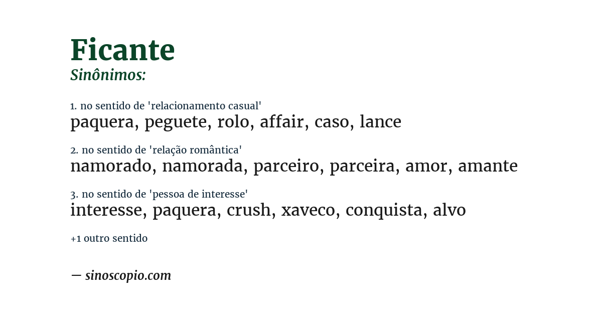 Sinônimo de ficante