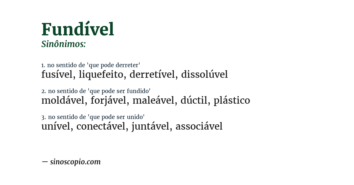 Sinônimo de fundível