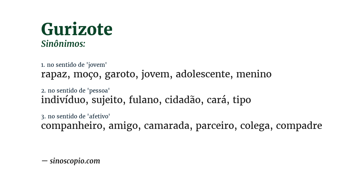 Sinônimo de gurizote