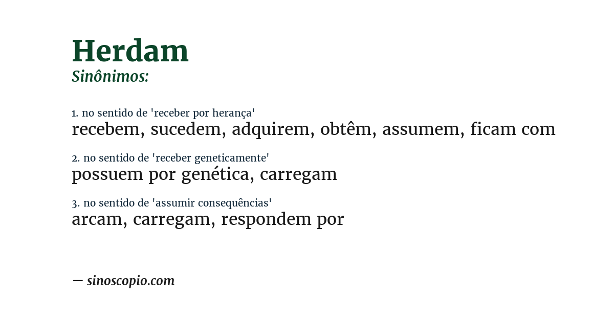 Sinônimo de herdam