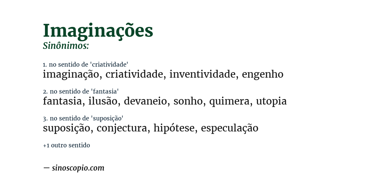 Sinônimo de imaginações