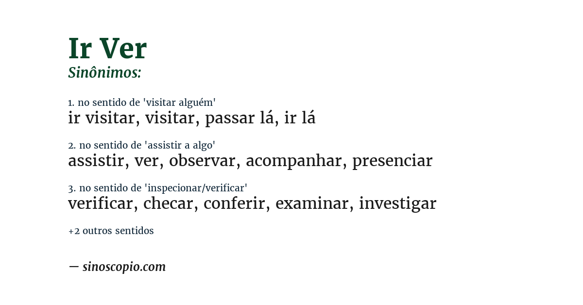 Sinônimo de ir ver