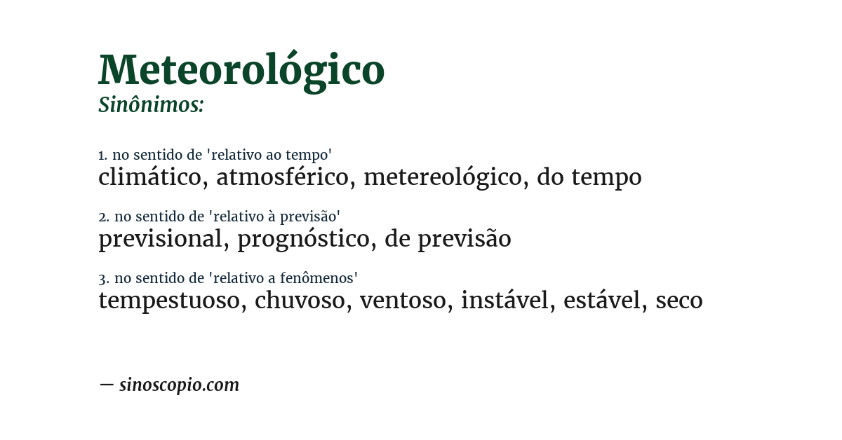 Sinônimo de meteorológico