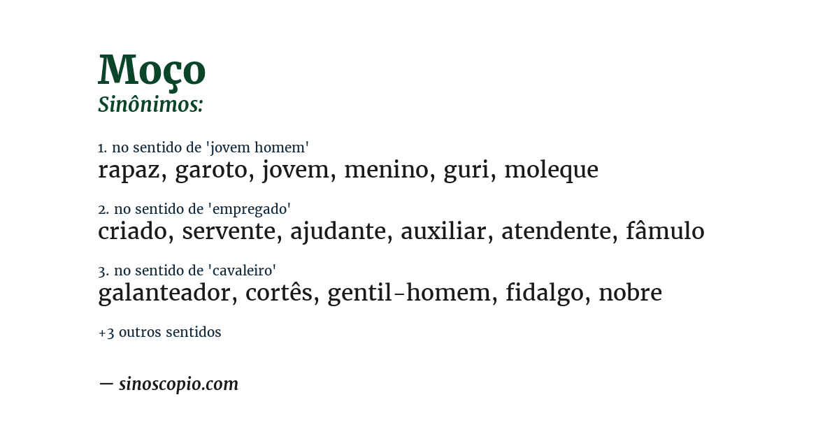 Sinônimo de moço